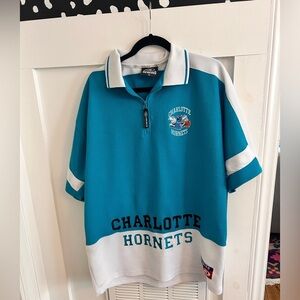 Rewind Vintage Charlotte Hornets shooting shirt polo size XL
